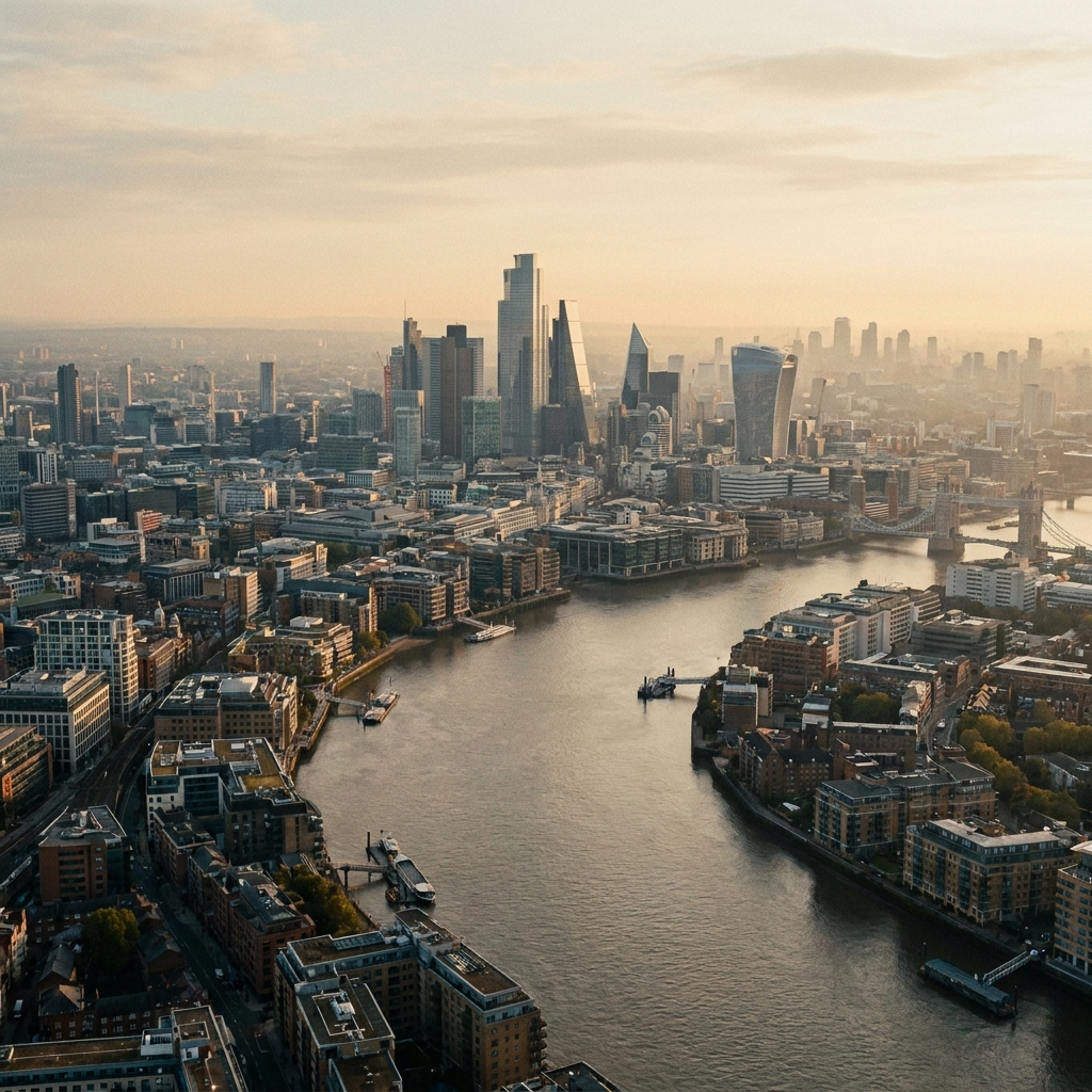 London skyline aerial